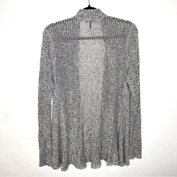 Eileen Fisher Open Front Cardigan Organic Linen Wool Marled Large - Picture 3 of 11
